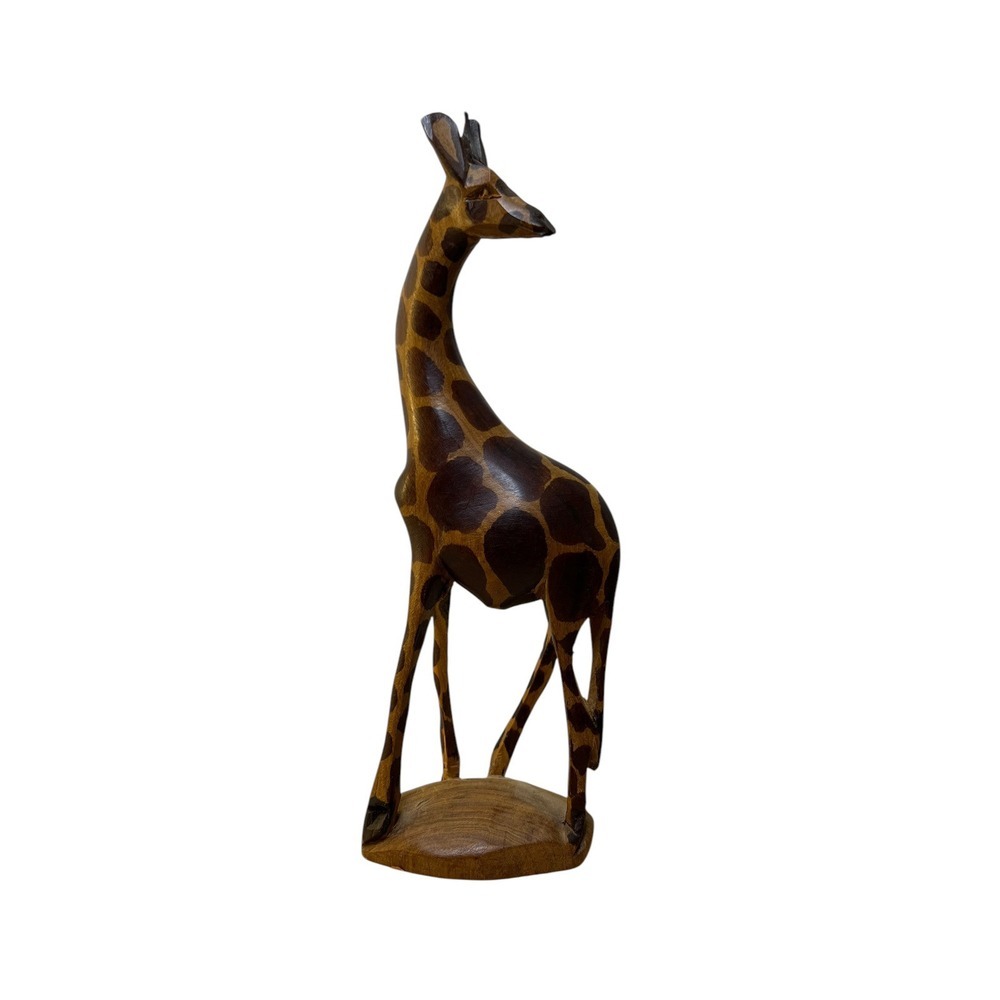 Vintage Walt Disney Productions Wooden Giraffe‎ Statue Hand Carved Kenya Decor